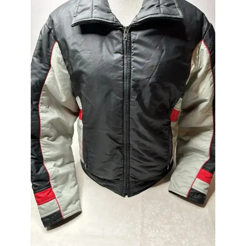 Vtg 80s 90s Woolrich Zip Jacket M Red Grey - Picture 3 of 10